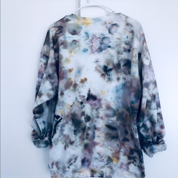 Tops - Tie Dye Custom Made Pullover Fleece Crewneck NEW